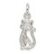 Sterling Silver Cat Charm Pendant Kitty Jewelry 17mm x 8mm